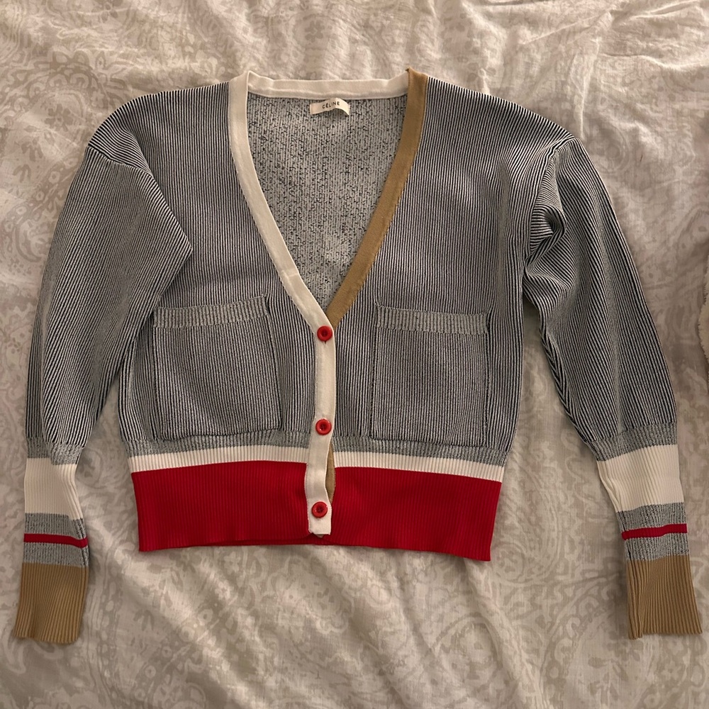 Color block ribbed cardigan